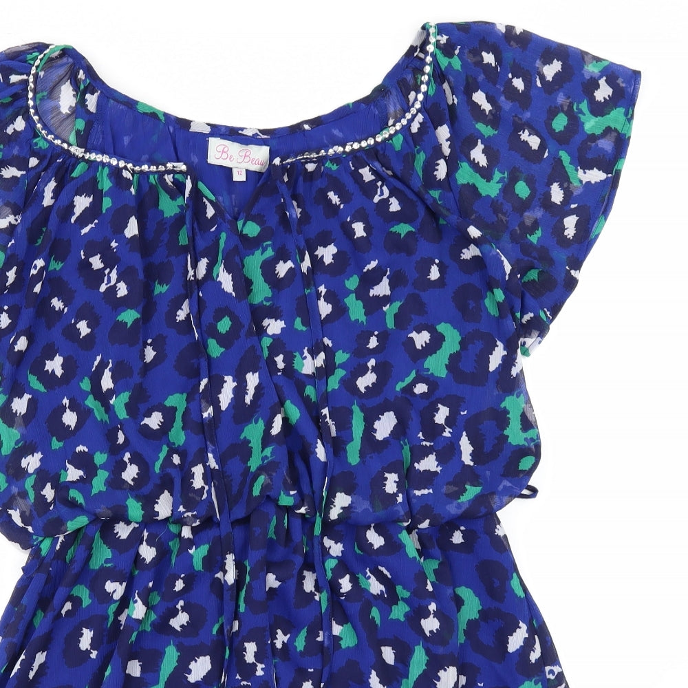 Be Beau Womens Blue Animal Print  Shift  Size 12