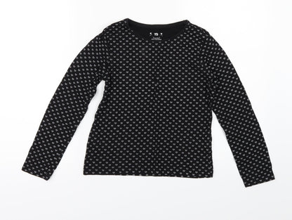 Young Dimension Girls Black Geometric Jersey Basic T-Shirt Size 9-10 Years