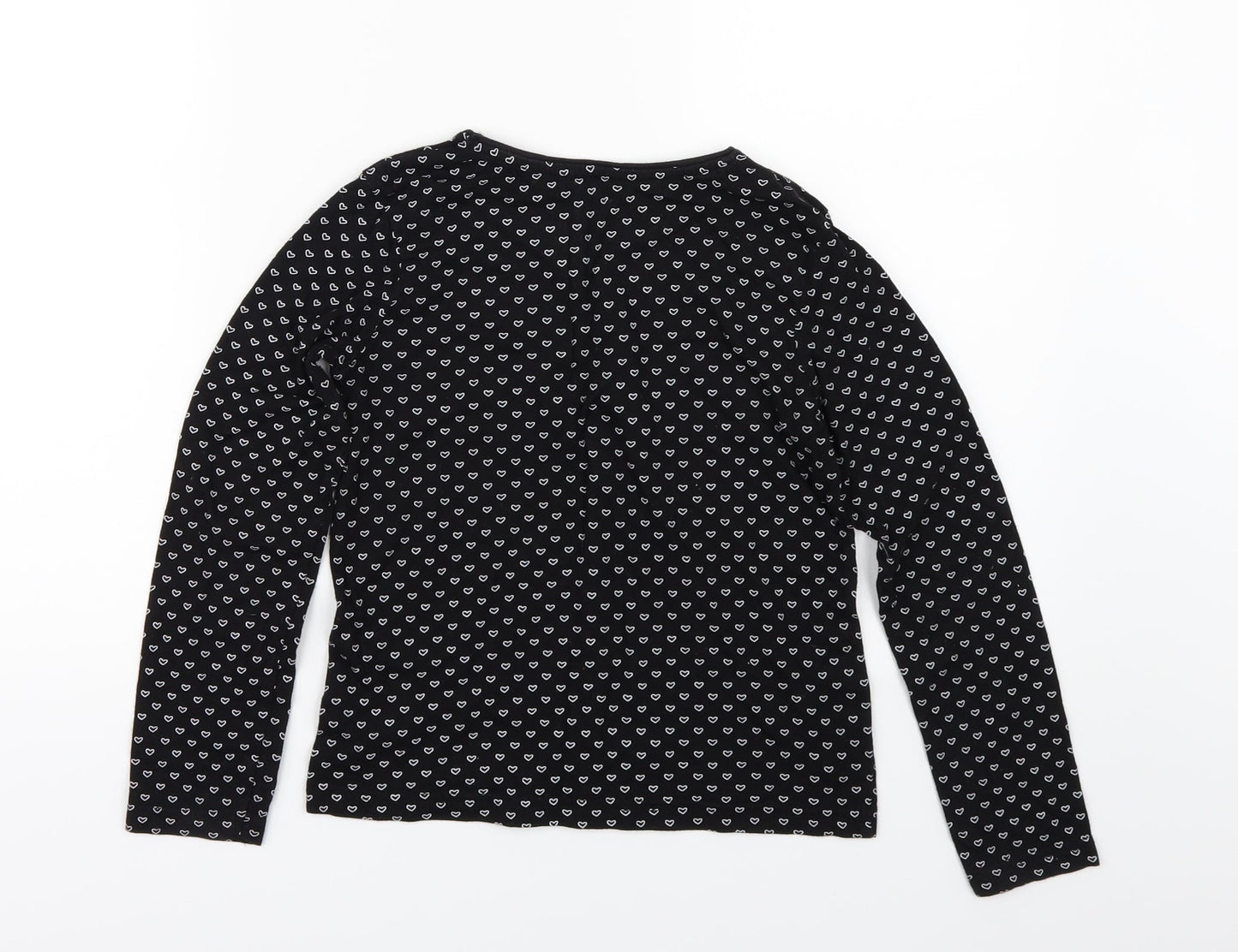 Young Dimension Girls Black Geometric Jersey Basic T-Shirt Size 9-10 Years