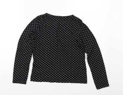Young Dimension Girls Black Geometric Jersey Basic T-Shirt Size 9-10 Years
