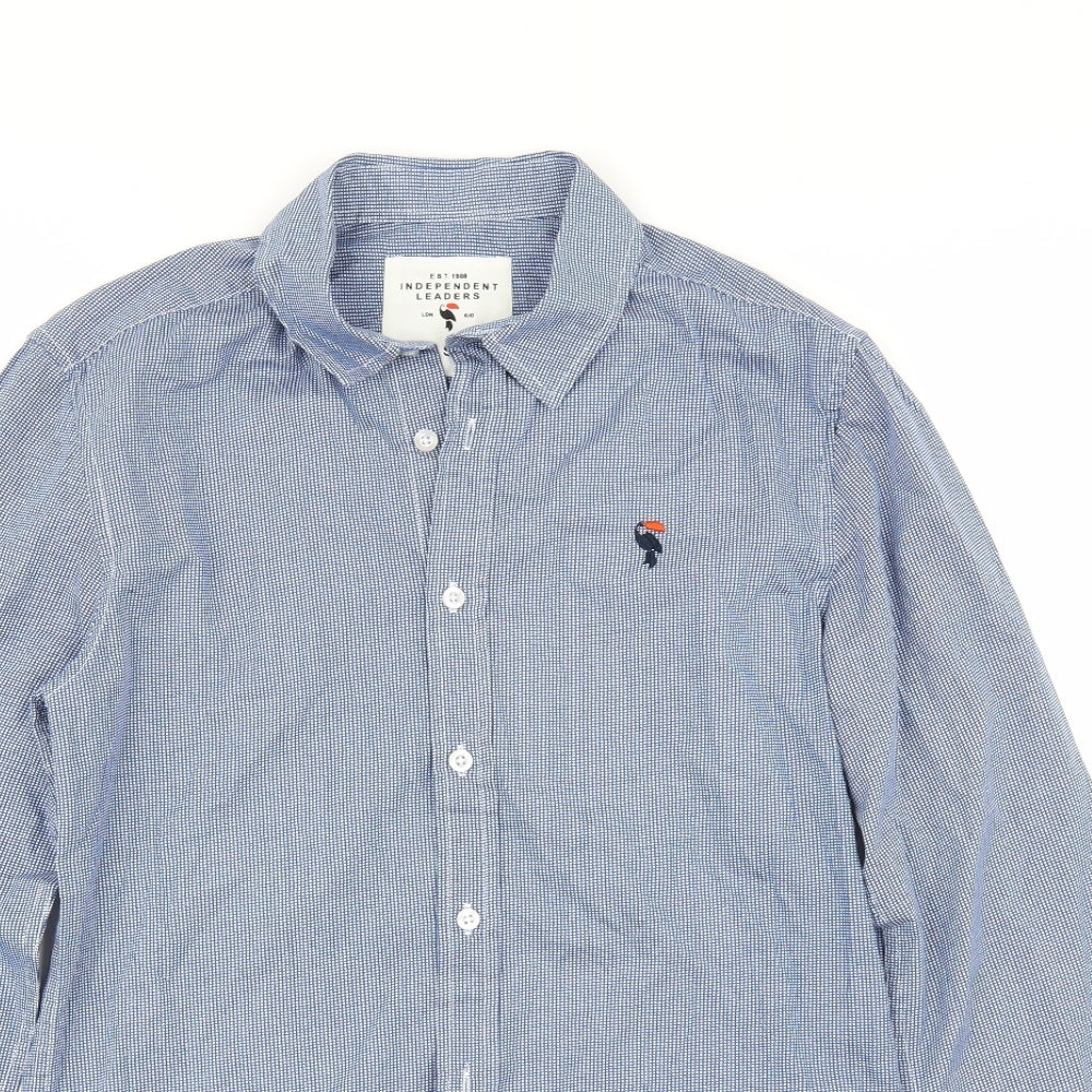 Mens UK Size S Independent Leaders Black  Button-Up Long Sleeve Casual Shirt