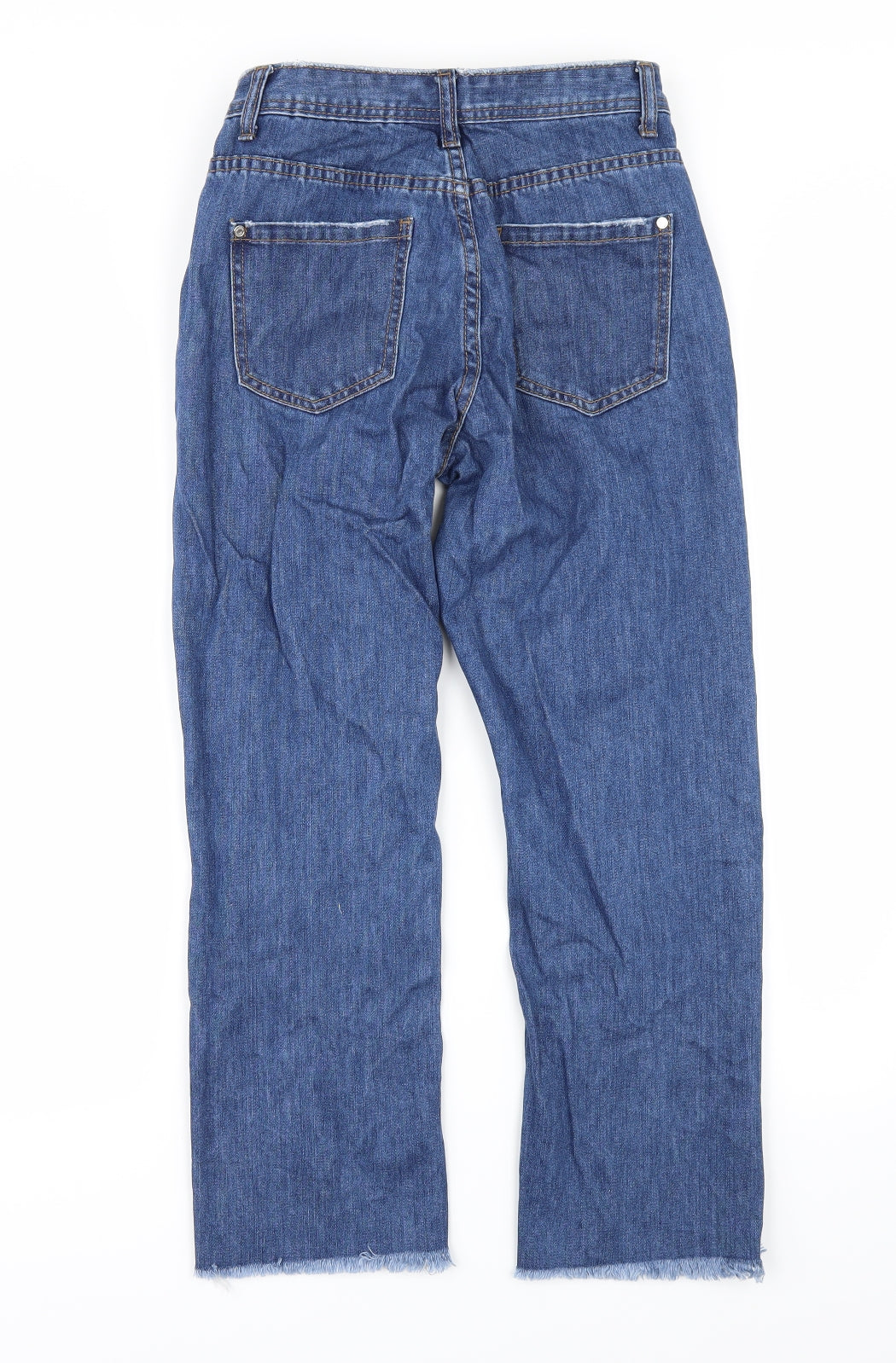 Missguided Womens Black  Denim Straight Jeans Size 8 L24 in