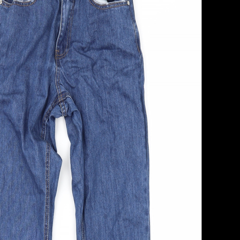 Missguided Womens Black  Denim Straight Jeans Size 8 L24 in