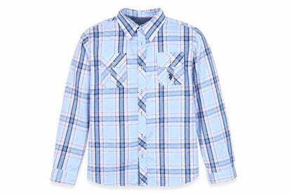 U.S. Polo Assn. Mens Blue Check   Button-Up Size S