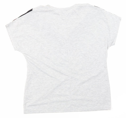 Papaya Womens Grey Animal Print  Basic T-Shirt Size 14