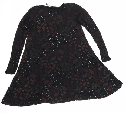 influence Womens Black Floral  Skater Dress  Size S