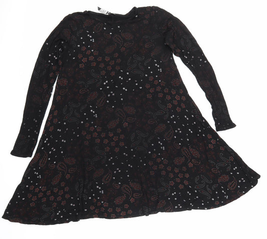 influence Womens Black Floral  Skater Dress  Size S
