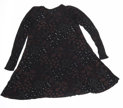 influence Womens Black Floral  Skater Dress  Size S