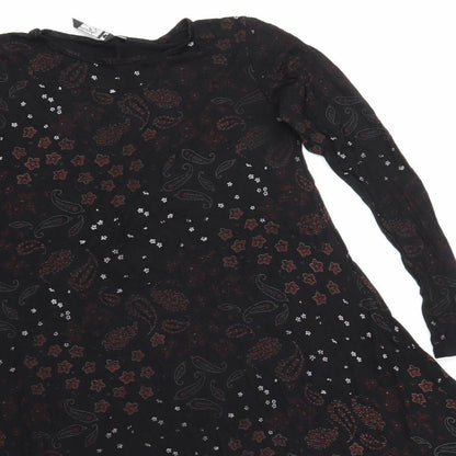 influence Womens Black Floral  Skater Dress  Size S