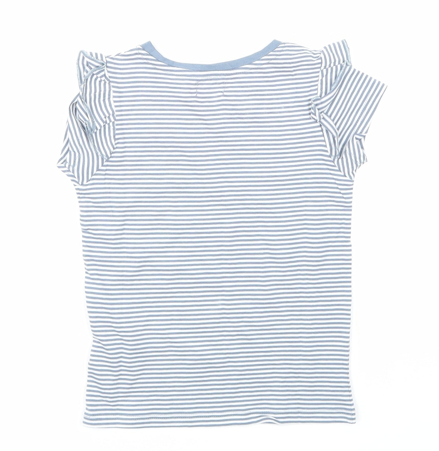 Lily & dan Girls Blue Striped  Basic T-Shirt Size 5-6 Years