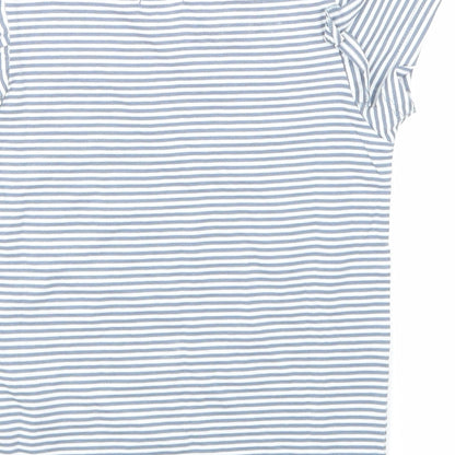 Lily & dan Girls Blue Striped  Basic T-Shirt Size 5-6 Years