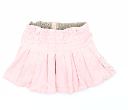 Pumpkin Girls Pink Floral Velvet Skater Skirt Size 3 Years