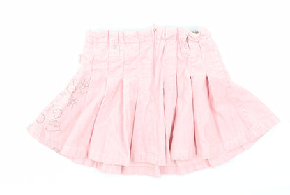 Pumpkin Girls Pink Floral Velvet Skater Skirt Size 3 Years