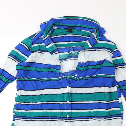 h&m  Womens Blue Striped  Shirt Dress  Size 4