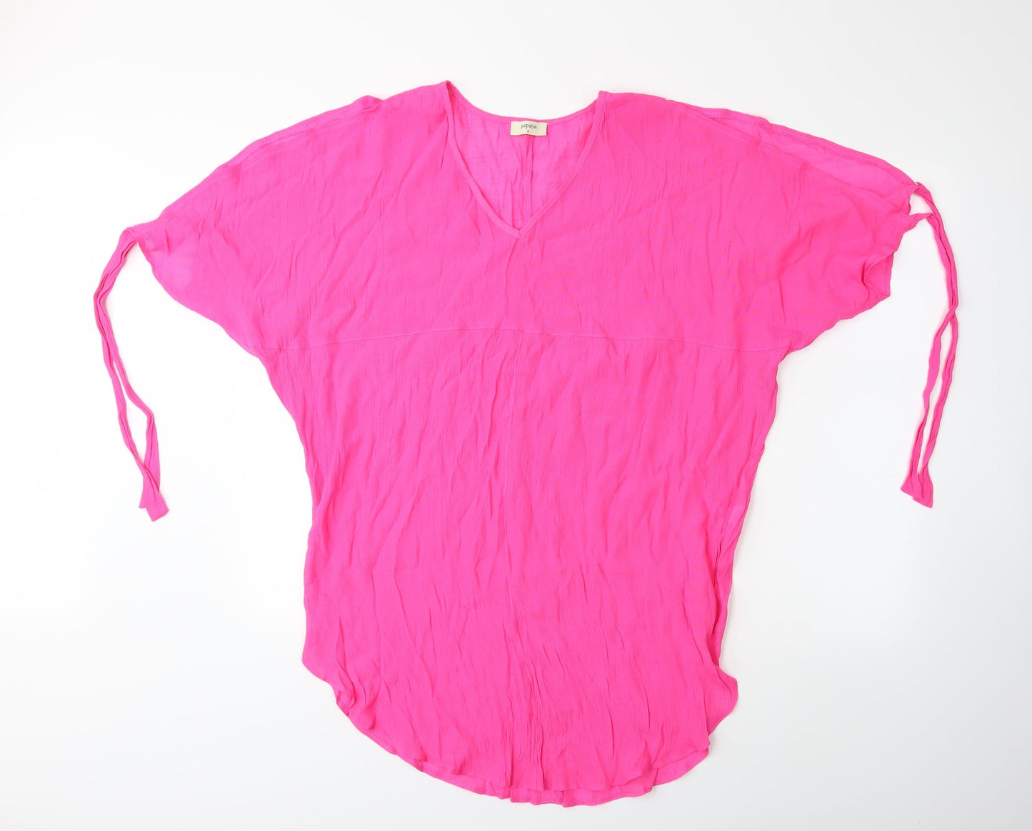 Womens UK Size S Papaya Pink Kimono T-Shirt
