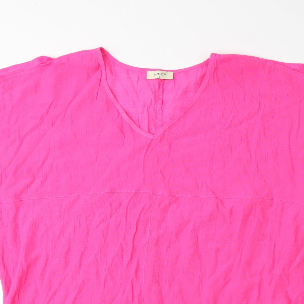 Womens UK Size S Papaya Pink Kimono T-Shirt