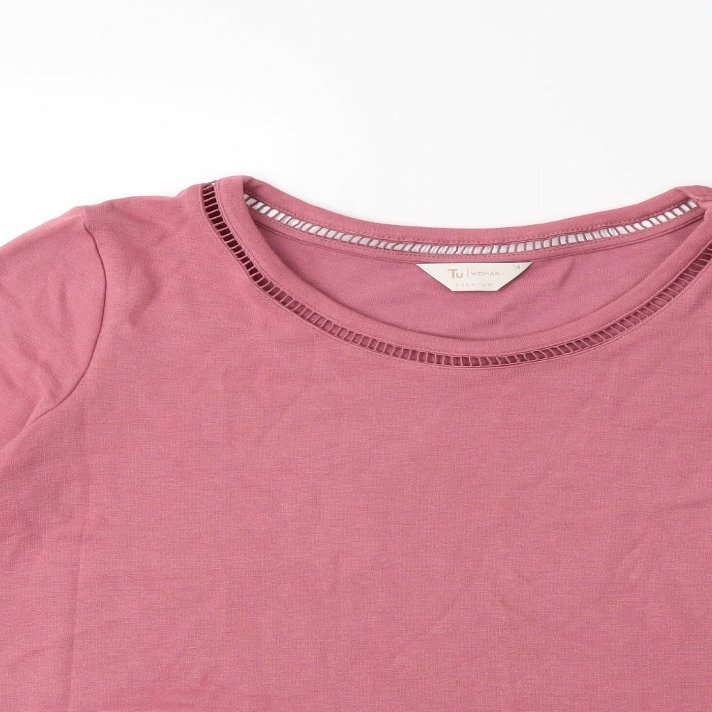 TU Womens Pink   Pullover Sweatshirt Size 14