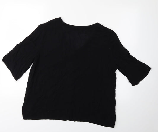 Evans Womens Black   Basic Blouse Size 16