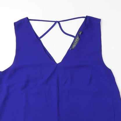 Womens UK Size 14 Dorothy Perkins Blue Basic Tank
