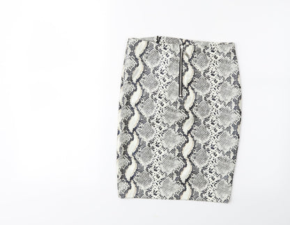 In Vogue Womens Beige Animal Print  Straight & Pencil Skirt Size S