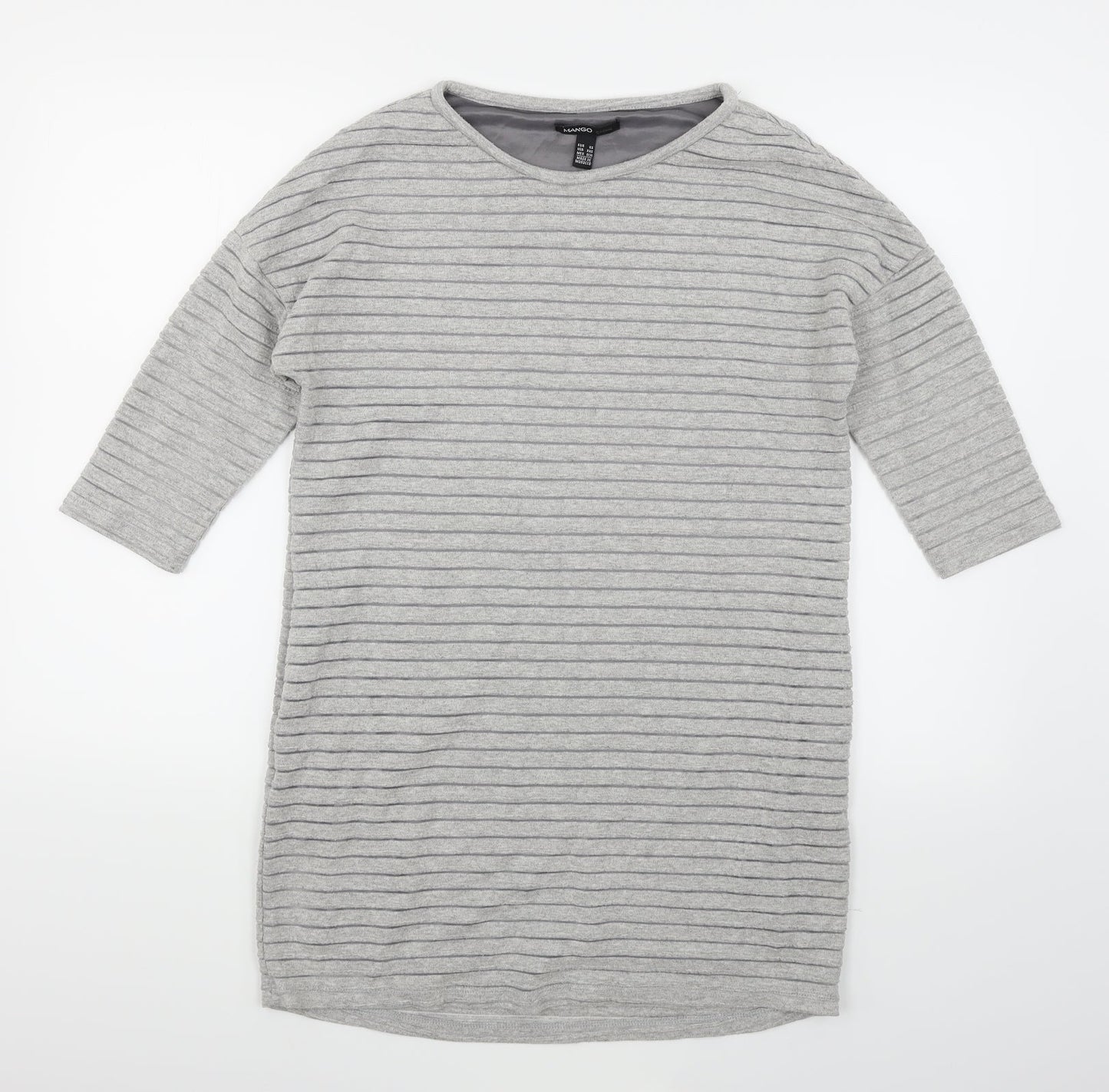 Mango Womens Grey Striped  Jumper Dress  Size XS