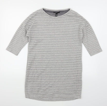 Mango Womens Grey Striped  Jumper Dress  Size XS