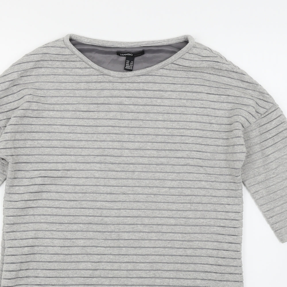 Mango Womens Grey Striped  Jumper Dress  Size XS