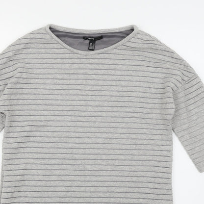 Mango Womens Grey Striped  Jumper Dress  Size XS