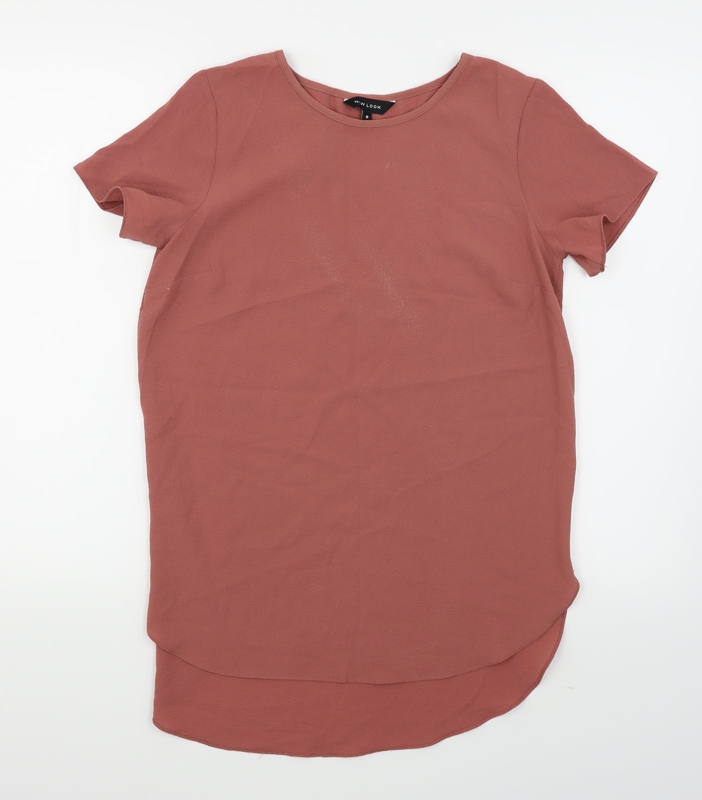 Womens UK Size 8 New Look Pink Basic Blouse