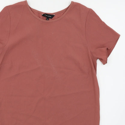 Womens UK Size 8 New Look Pink Basic Blouse