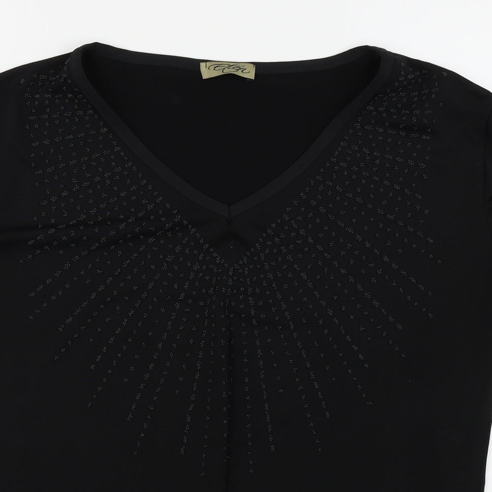 Etien Womens Black   Basic Blouse Size L