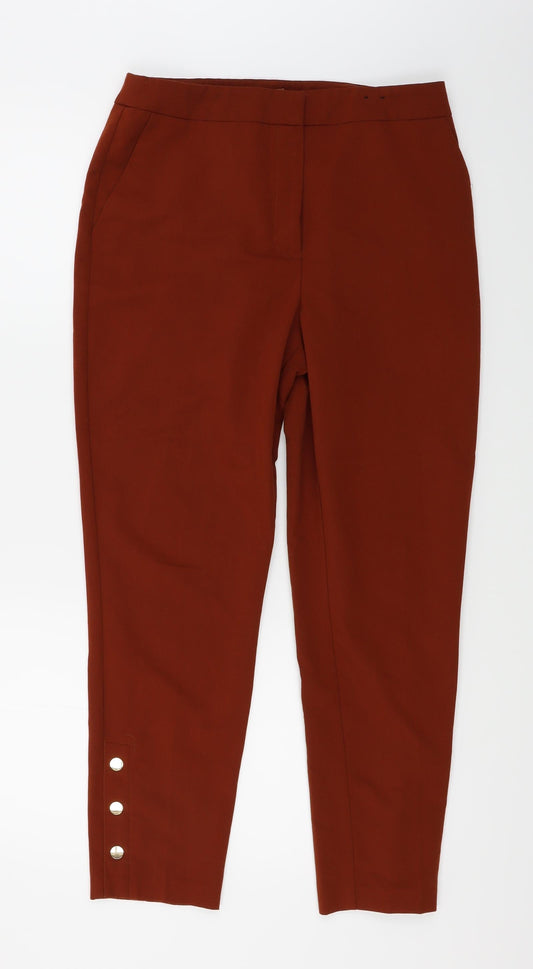 F&F Womens Brown   Dress Pants Trousers Size 10 L25 in