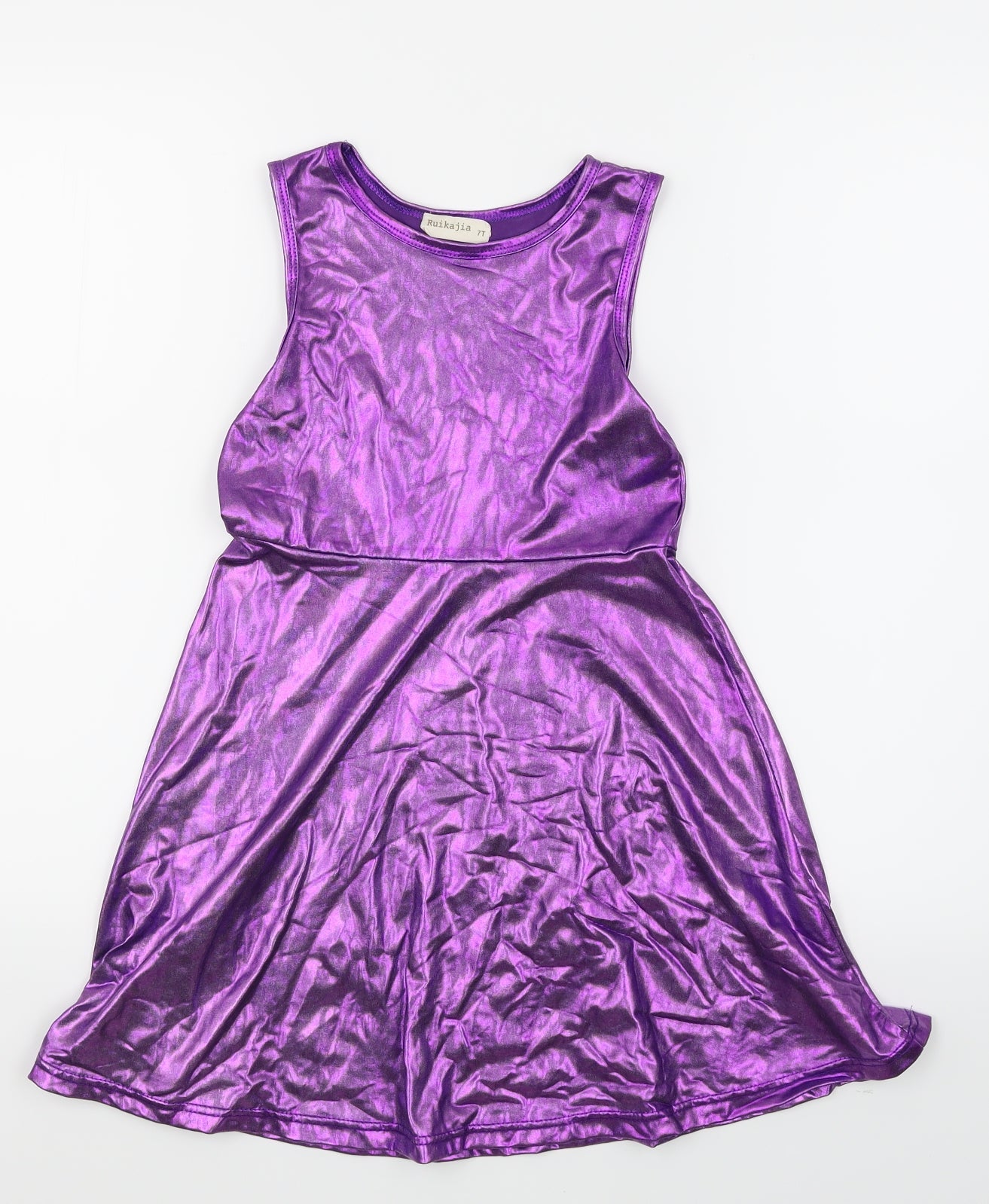 Ruikajia Girls Purple   Skater Dress  Size 7 Years