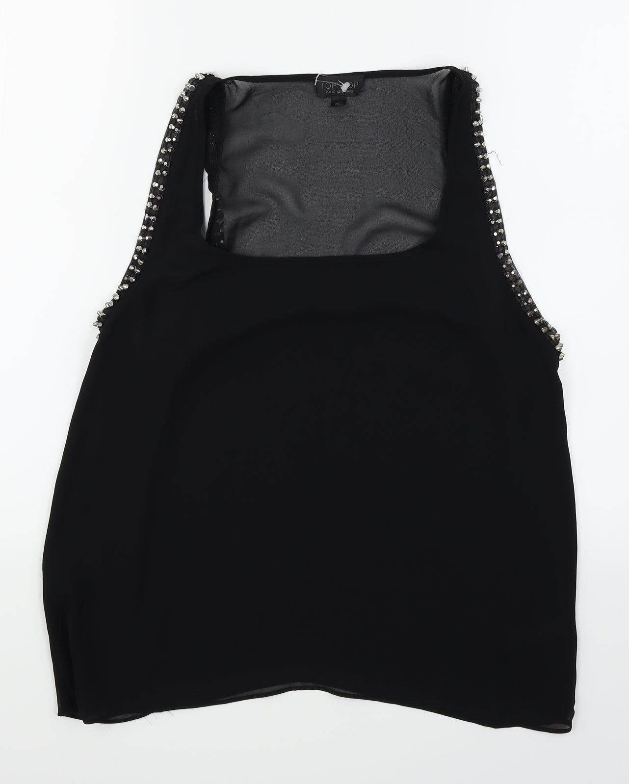 Womens UK Size 12 Topshop Black Basic T-Shirt