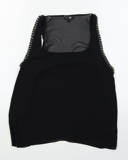 Womens UK Size 12 Topshop Black Basic T-Shirt