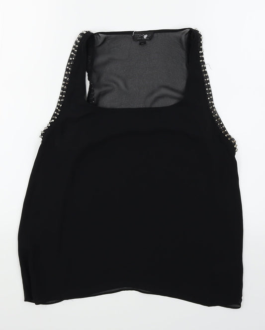 Womens UK Size 12 Topshop Black Basic T-Shirt