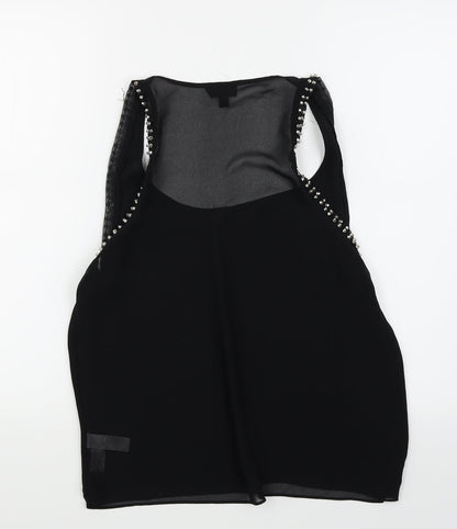 Womens UK Size 12 Topshop Black Basic T-Shirt
