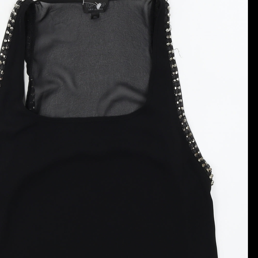 Womens UK Size 12 Topshop Black Basic T-Shirt