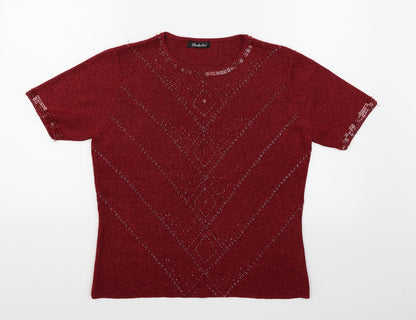 Berkerlex Womens Red   Basic T-Shirt Size 14