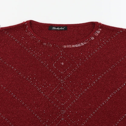 Berkerlex Womens Red   Basic T-Shirt Size 14