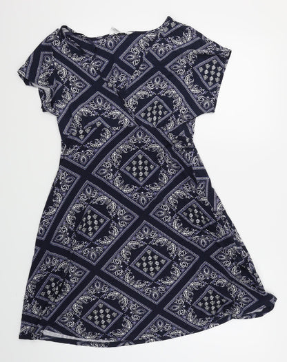 Collection Womens Blue Argyle/Diamond  Skater Dress  Size 10