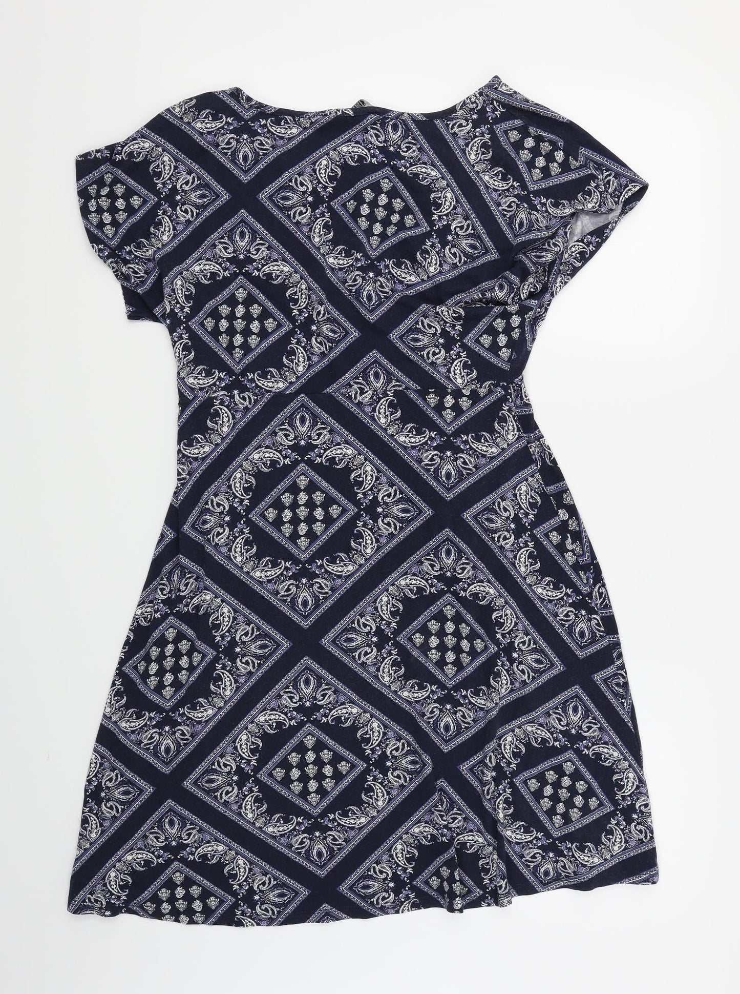 Collection Womens Blue Argyle/Diamond  Skater Dress  Size 10