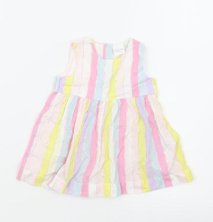 Bluezoo Girls Pink Striped  Trapeze & Swing  Size 0-3 Months