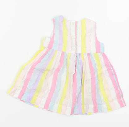 Bluezoo Girls Pink Striped  Trapeze & Swing  Size 0-3 Months