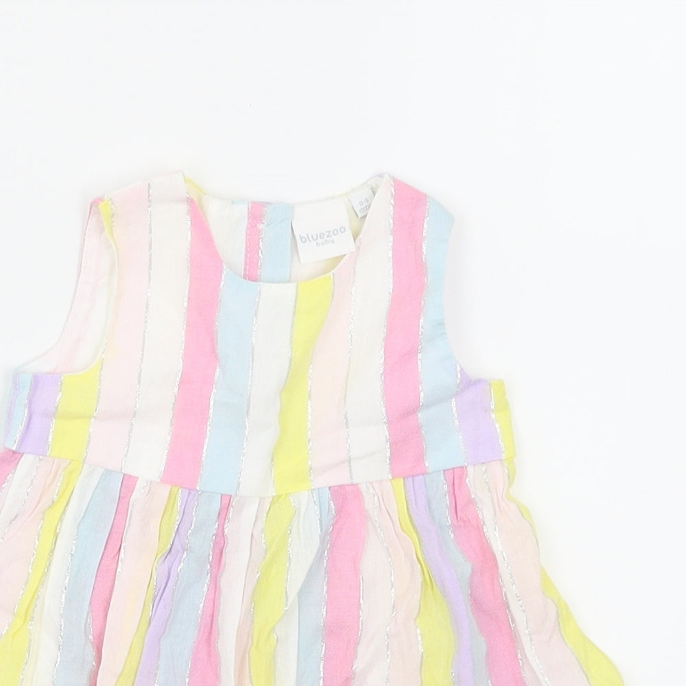 Bluezoo Girls Pink Striped  Trapeze & Swing  Size 0-3 Months