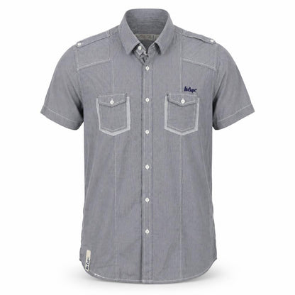 Mens UK Size XL le cooper Grey  Button-Up Short Sleeve Casual Shirt