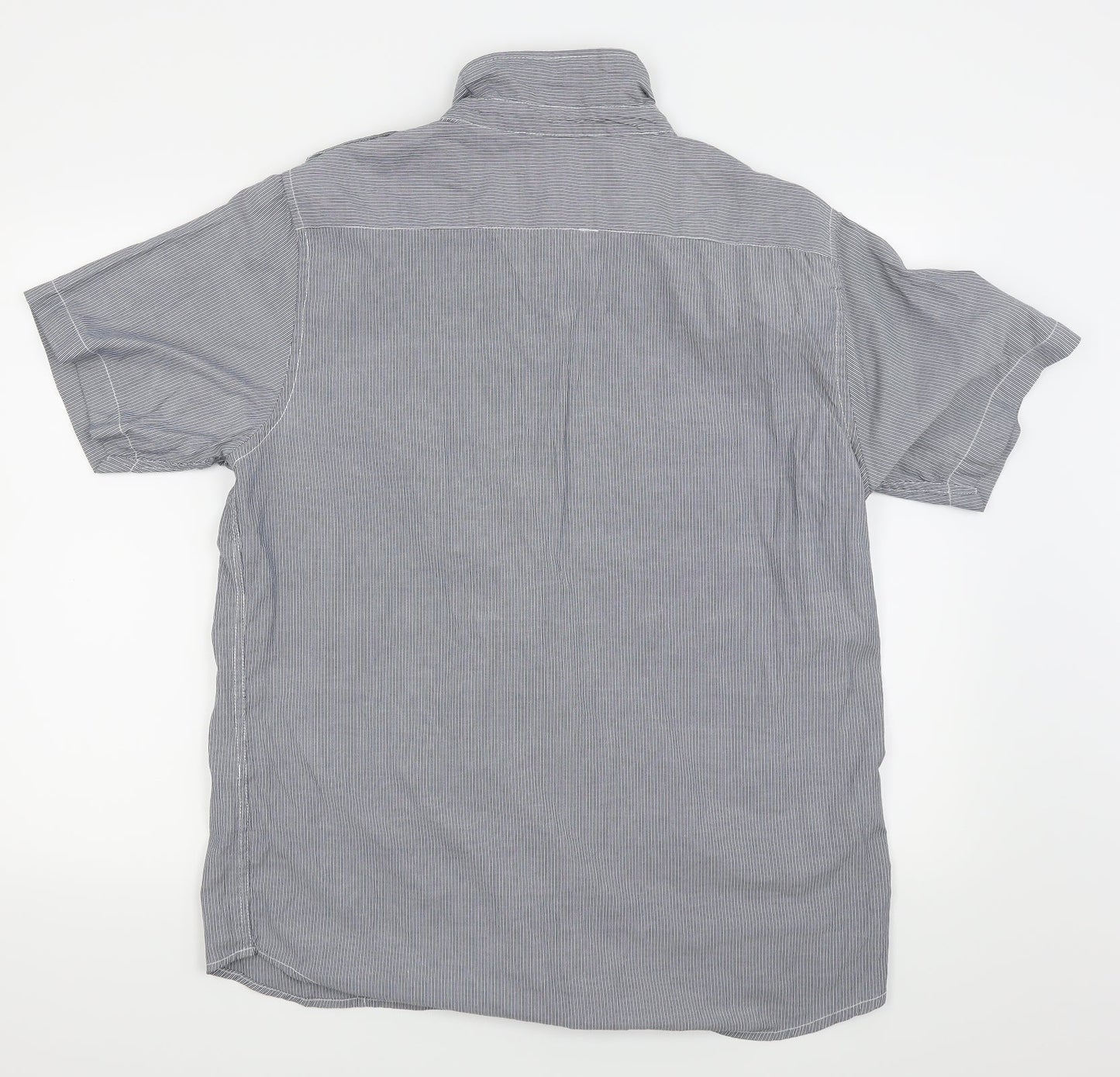 Mens UK Size XL le cooper Grey  Button-Up Short Sleeve Casual Shirt