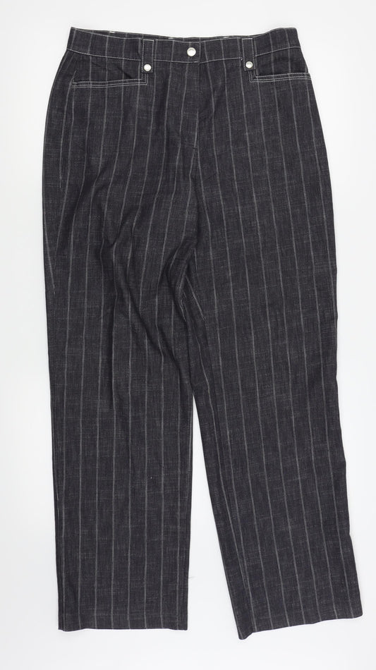 Gerry Weber Womens Grey Polka Dot  Trousers  Size 14 L29 in