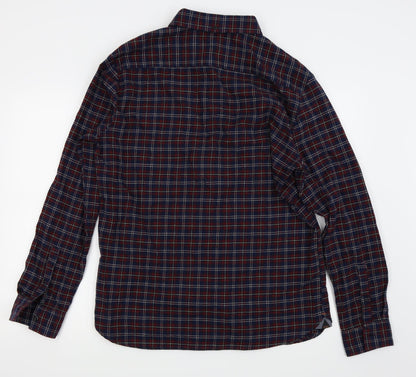 adapt Mens Blue Check   Button-Up Size L