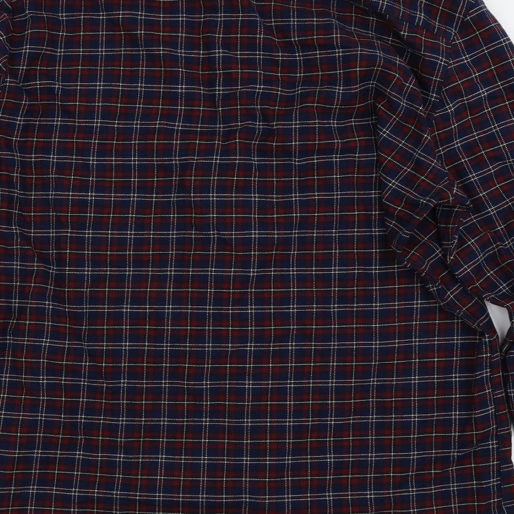 adapt Mens Blue Check   Button-Up Size L
